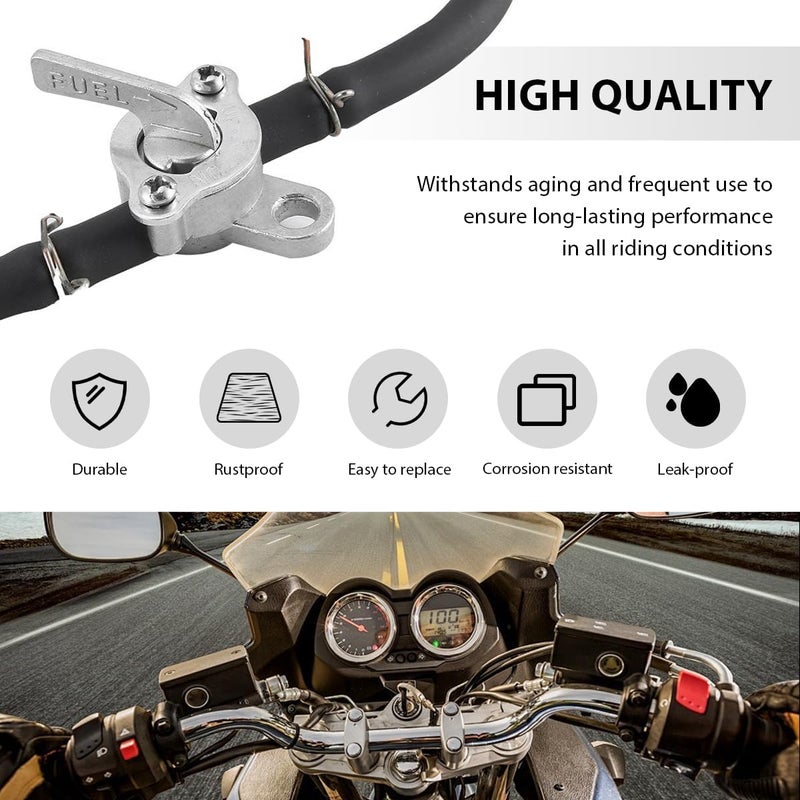 FSTURIOS 2 PCS Inline Fuel Tank Tap Valve, 6mm Motorcycle Inline Fuel Petcock Shut Off Valve, Gas Fuel Tank Tap On-Off Switch for 50/70/90/110/125/140/150cc ATV Scooter Dirt Bike - Image 3